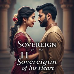 Create a book cover for a historical romance novel titled 'Sovereign of his Heart'