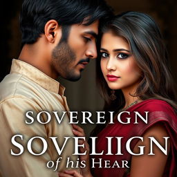 Create a book cover for 'Sovereign of his Heart,' a historical dark romance