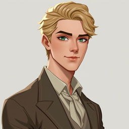 Create a detailed portrait of Raymond Saint, a 22-year-old loyal advisor to the Prince of Java