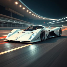 A futuristic supercar inspired by 1990s Group C racecars and Le Mans prototypes