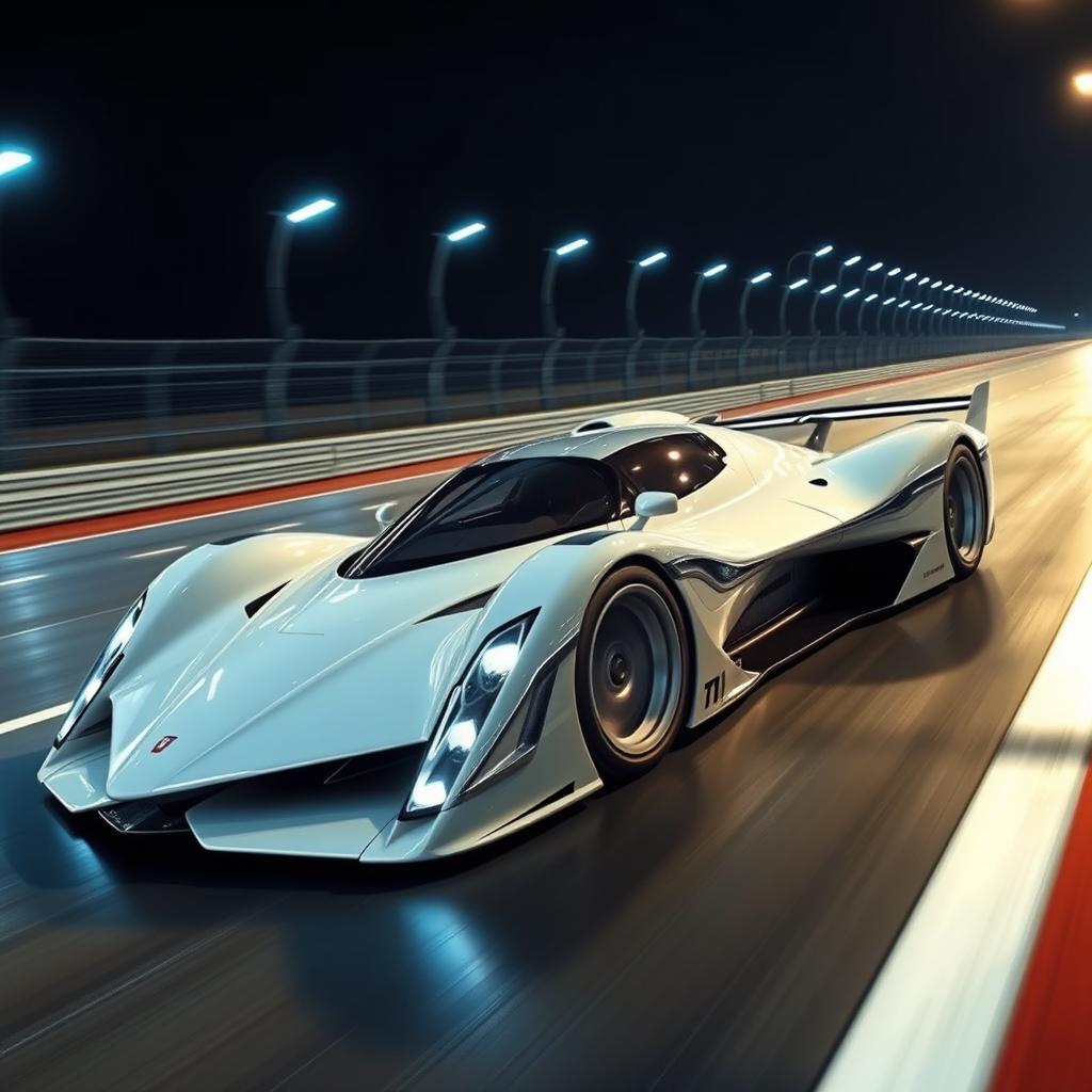 A futuristic supercar inspired by 1990s Group C racecars and Le Mans prototypes