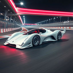 A futuristic supercar inspired by 1990s Group C racecars and Le Mans prototypes