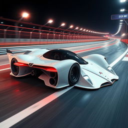 A futuristic supercar inspired by 1990s Group C racecars and Le Mans prototypes