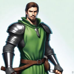 Create a realistic medieval-style portrait of Paul do Ninho das Cobras, a 22-year-old knight with an athletic and robust physique