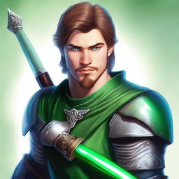 Create a realistic medieval-style portrait of Paul, a 22-year-old knight with an athletic and robust physique