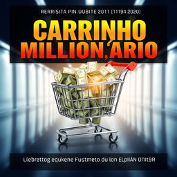 Create a captivating book cover for an ebook titled 'Carrinho Milionário', which teaches readers how to make money by shopping online