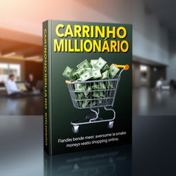 Create a captivating book cover for an ebook titled 'Carrinho Milionário', which teaches readers how to make money by shopping online