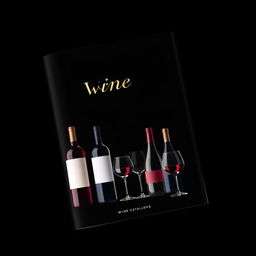 A sophisticated wine catalog cover featuring elegant typography and a minimalist design