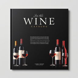 A sophisticated wine catalog cover featuring elegant typography and a minimalist design