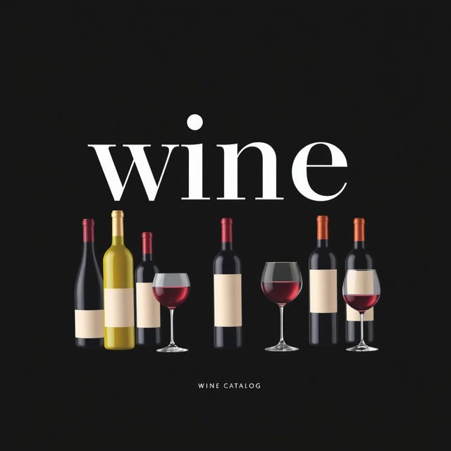 A sophisticated wine catalog cover featuring elegant typography and a minimalist design