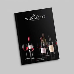 A sophisticated wine catalog cover featuring elegant typography and a minimalist design