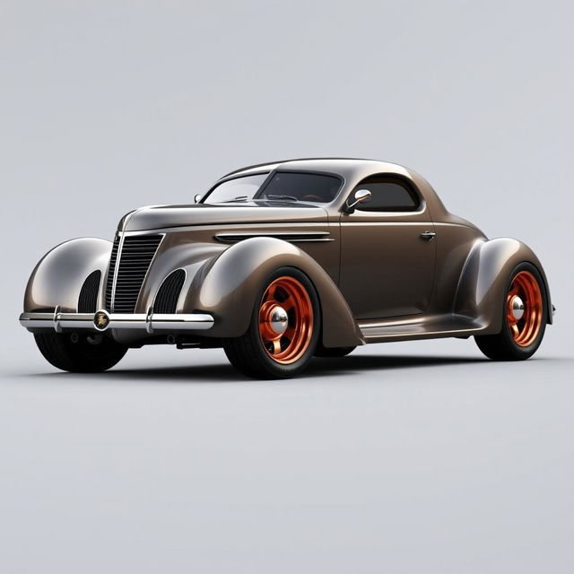 Create a custom fusion of a Peugeot Ex1 concept car and a 1939 Chevrolet Coupe