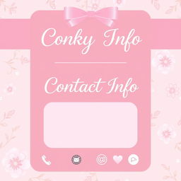 A pretty pink girly contact info page with elegant, feminine design elements