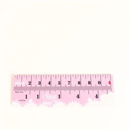 A pretty pink girly ruler designed for accurately measuring in inches, with elegant, feminine design elements intended for a mature audience