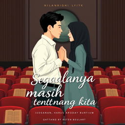 Buat cover novel berjudul 'Segalanya masih tentang kita'