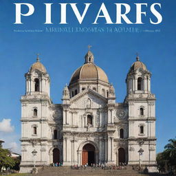 Create a richly detailed magazine cover highlighting Philippine cultural heritage, showcasing the Manila Cathedral, Molo Church, Rizal Monument, and Cebu Heritage Monument, adorned with the title 'Cultural Heritage in the Philippines'.