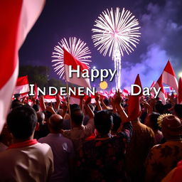 A vibrant and festive scene celebrating Indonesian Independence Day