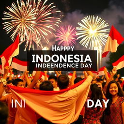 A vibrant and festive scene celebrating Indonesian Independence Day