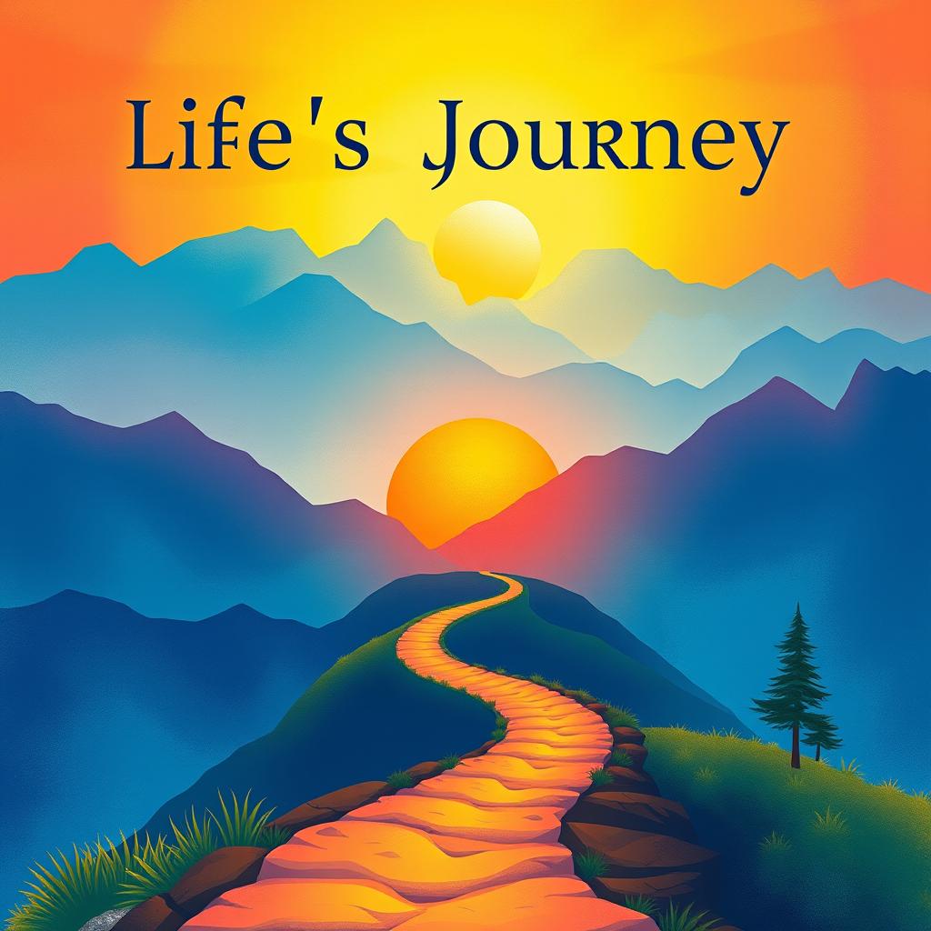 Create a book cover with the theme of life's journey