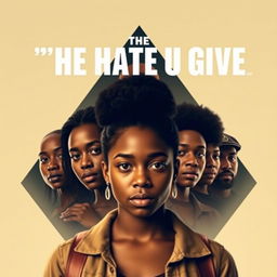 Create a movie poster for 'The Hate U Give' featuring Starr in the front