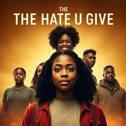 Create a movie poster for 'The Hate U Give' featuring Starr in the front