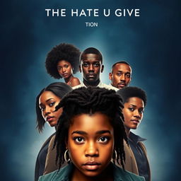 Create a movie poster for 'The Hate U Give' featuring Starr in the front