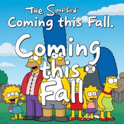 Create an image featuring characters from The Simpsons with the text 'Coming this Fall'