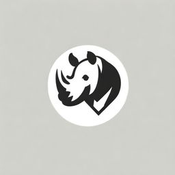 Minimalistic logo for a company named Rhino Hardware and Tools, featuring a stylized rhinoceros and tools.