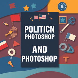 Create an engaging book cover background for a book about politics and Photoshop