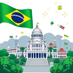 Create a background image themed around Brazilian politics