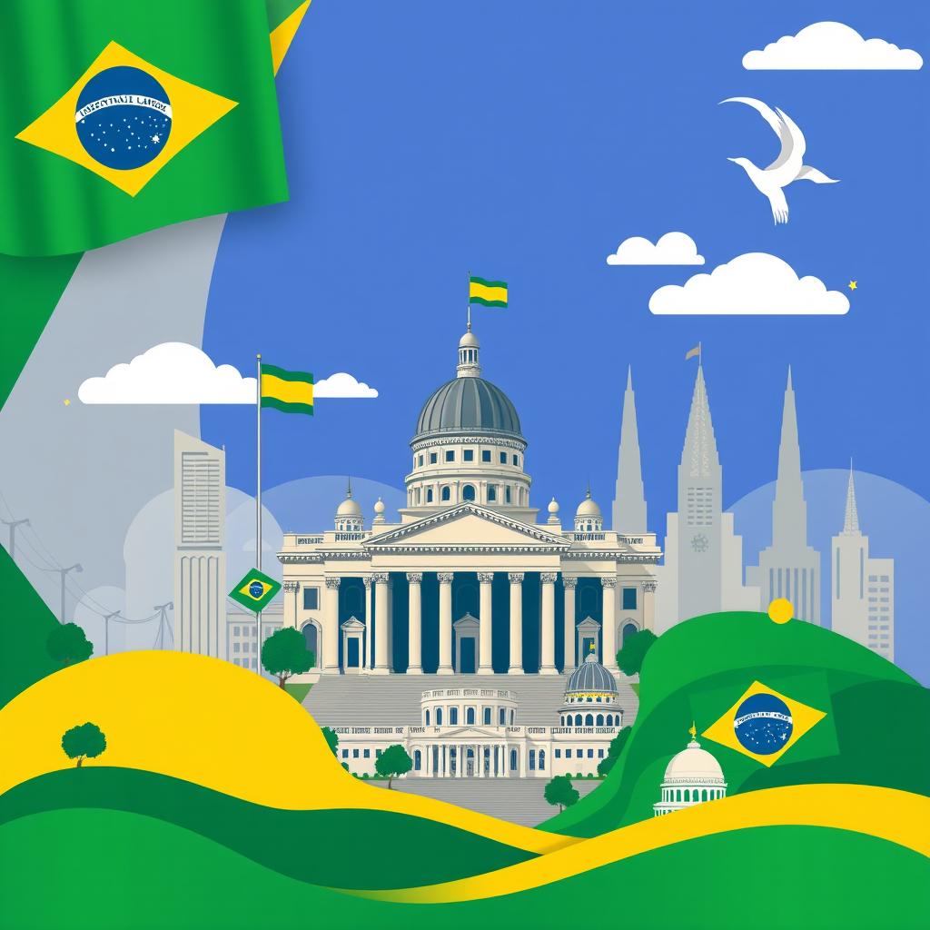 Create a background image themed around Brazilian politics