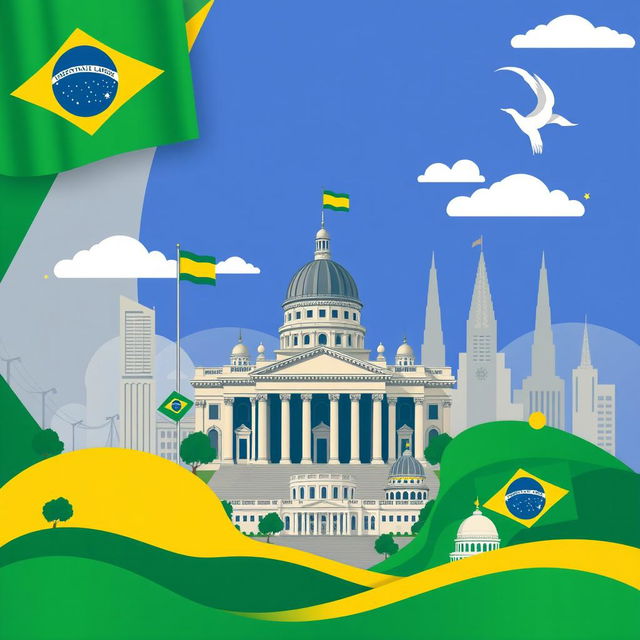 Create a background image themed around Brazilian politics