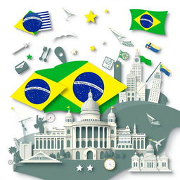 Create a background image themed around Brazilian politics