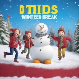 A vibrant and festive winter scene promoting TBS and TNT's Winter Break, featuring snow-covered landscapes, holiday decorations, and joyful characters enjoying winter activities