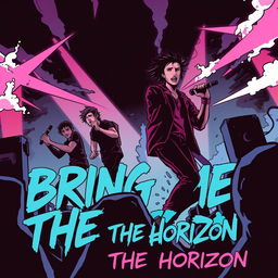 Create a comic-style image inspired by the band Bring Me The Horizon