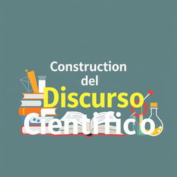 Create a front page for a book titled 'Construcción del Discurso Científico'