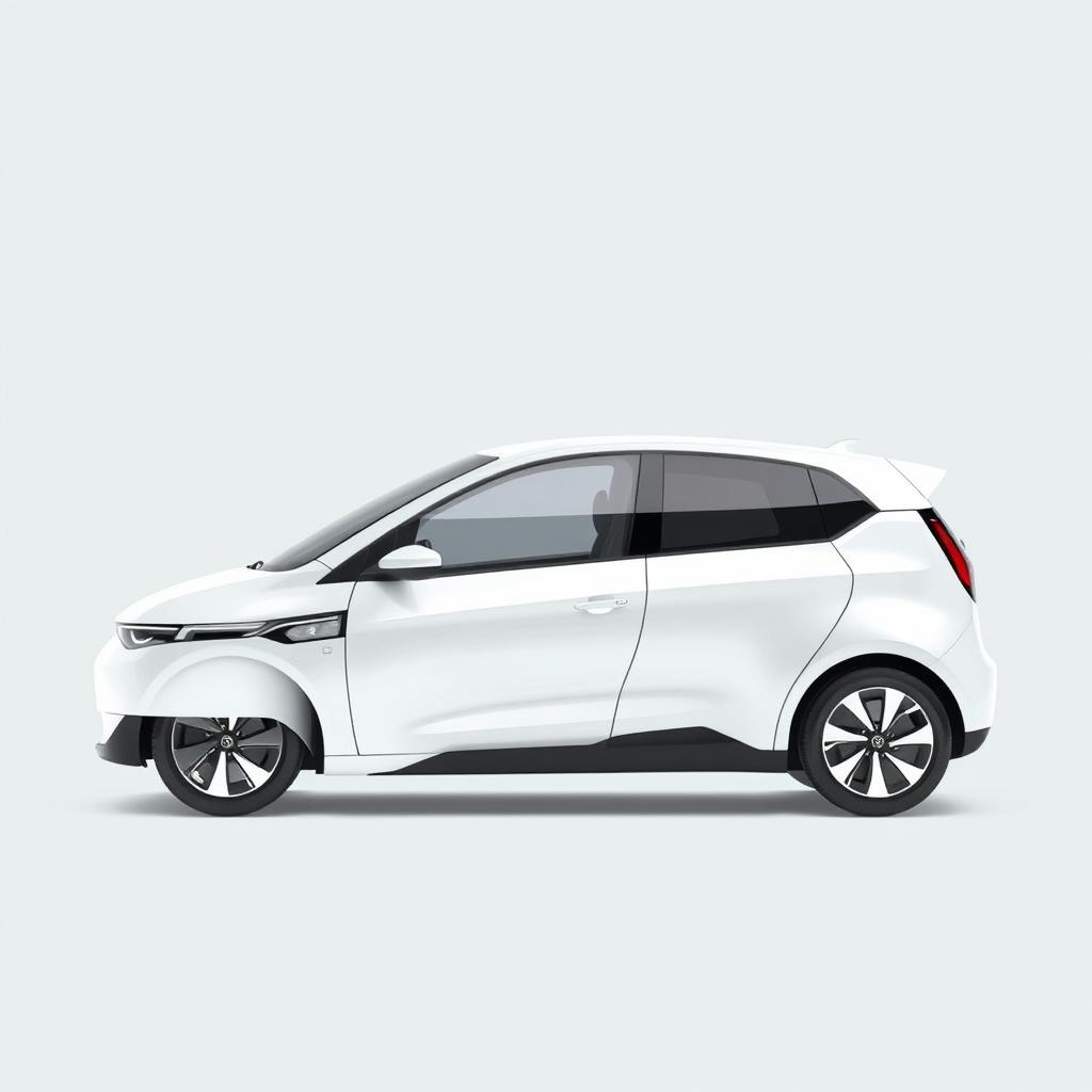 Create a simple, white electric car