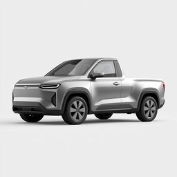 Create a simple, grey electric pickup truck