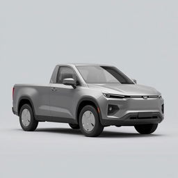 Create a simple, grey electric pickup truck