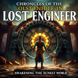 A captivating book cover titled 'Chronicles of the Lost Engineer: Awakening the Ancient World