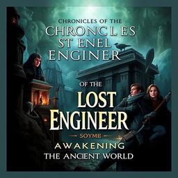 Create a novel cover for a story titled 'Chronicles of the Lost Engineer: Awakening the Ancient World'