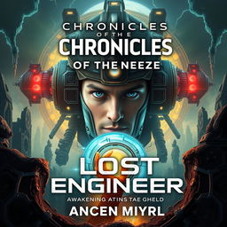 Create a novel cover for a story titled 'Chronicles of the Lost Engineer: Awakening the Ancient World'