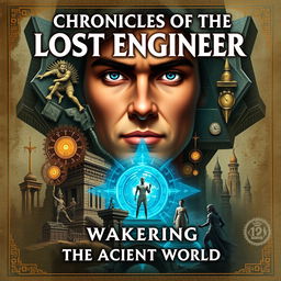 Create a novel cover for a story titled 'Chronicles of the Lost Engineer: Awakening the Ancient World'