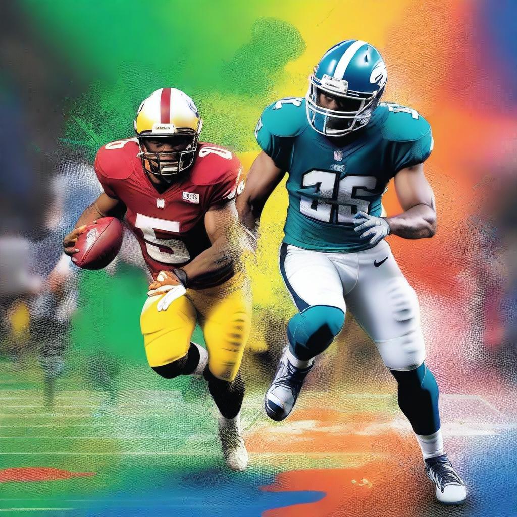 Create an image featuring an exciting and dynamic NFL Slimetime scene