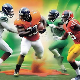 Create an image featuring an exciting and dynamic NFL Slimetime scene