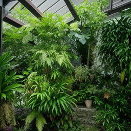 A cozy home filled with a variety of lush, green plants, creating a tranquil and serene environment.