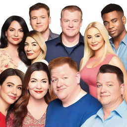 A promotional image for the TV show '90 Day Fiancé: Before the 90 Days,' featuring a dramatic and romantic scene with couples from different backgrounds