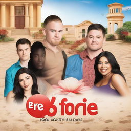 A promotional image for the TV show '90 Day Fiancé: Before the 90 Days,' featuring a dramatic and romantic scene with couples from different backgrounds