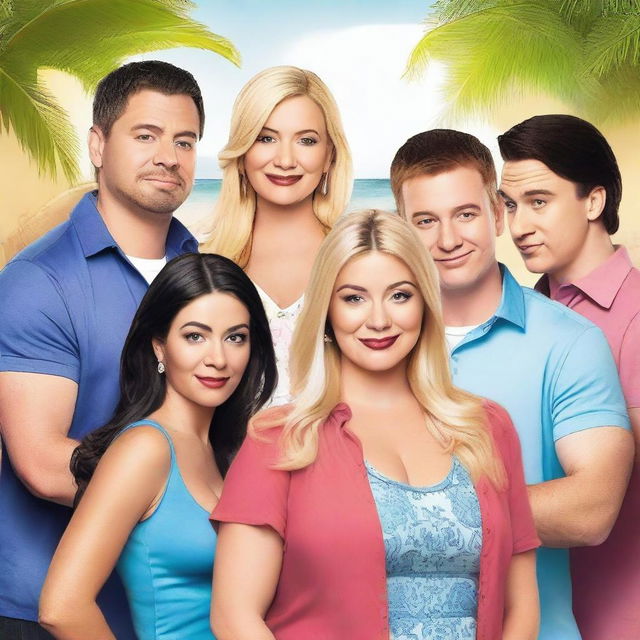 A promotional image for the TV show '90 Day Fiancé: Before the 90 Days,' featuring a dramatic and romantic scene with couples from different backgrounds