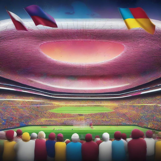 A vibrant and dynamic image capturing the excitement of the FIFA World Cup Qatar 2022